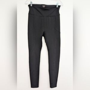 ASSETS by SPANX Women's LG Black Leggings Wide Tummy Control Waistband